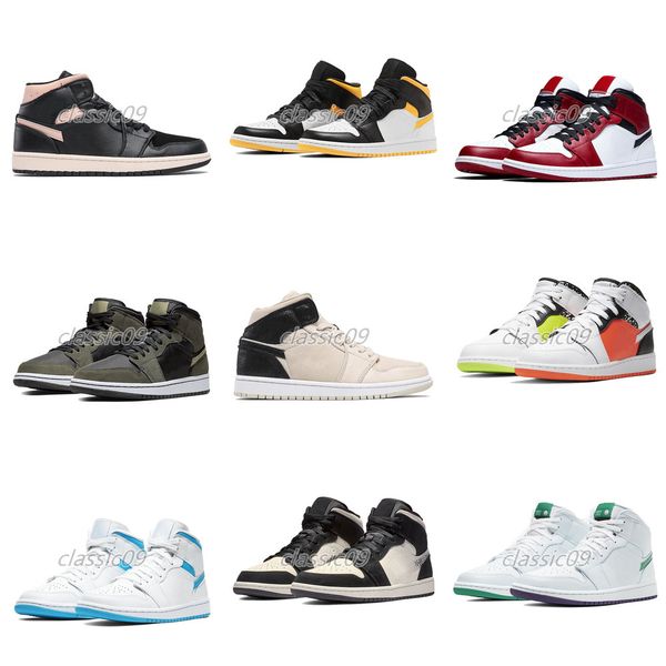 

1s mid chicago 2020 men women basketball shoes se white black red mid alternate red yellow multi patent trainers sneakersnfmw4oz1