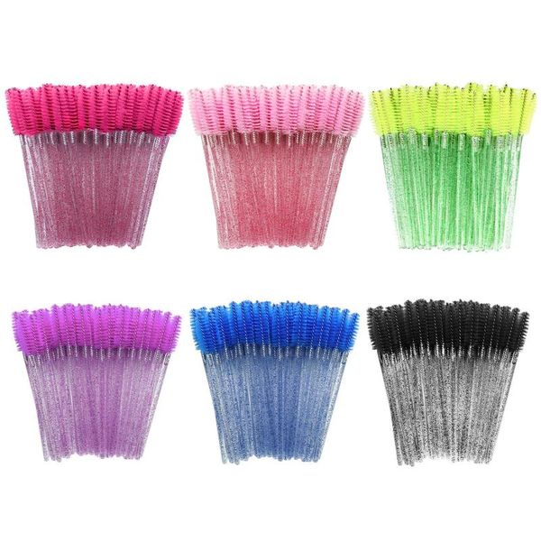 

150pcs disposable glitter eyelash extension mascara wand brushes eye brow crystal lash makeup