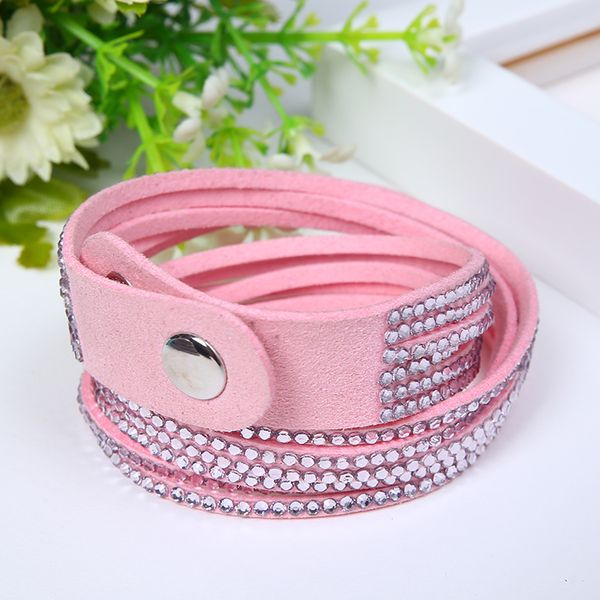

fashion 12 layer leather rhinestone bracelet charm bracelets bangles, Golden;silver