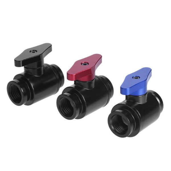 

g1/4 vent valve aluminum handle double inner teeth water ball waterway control for pc computer cooling system fans & coolings