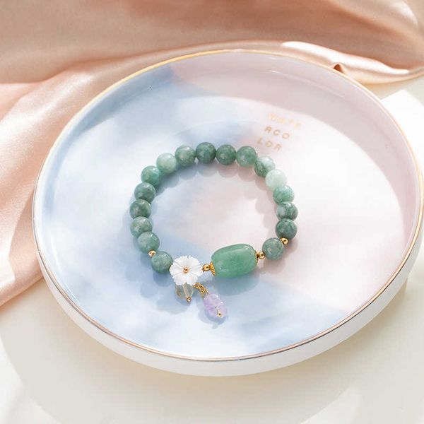 

little frh shell women m jade beaded bracelet, Golden;silver