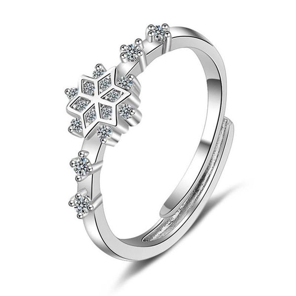 

wedding rings 2021 luxury female flower snowflake ring band promise love engagement for women, Slivery;golden