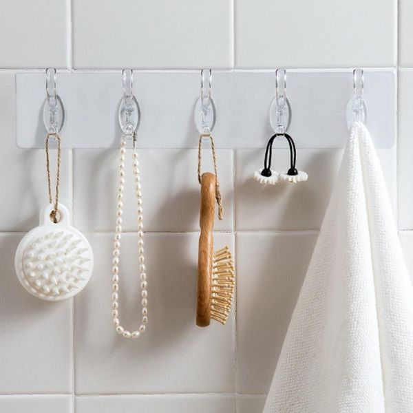 

hooks & rails punch-viscose shelf long strips door couplebehind the seamless bathroom toilet row storage