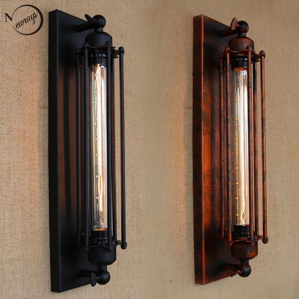 

wall lamp vintage antique retro black iron pipe e27 for hallway bathroom bar vanity night lights/fixture sconce bedroom el