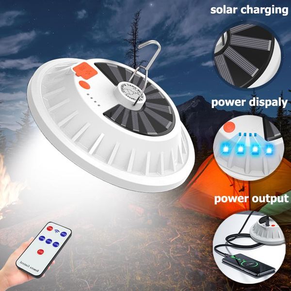 

portable lanterns light camping lantern with remote control tent emergency rechargeable led lamp mobile power bank solar