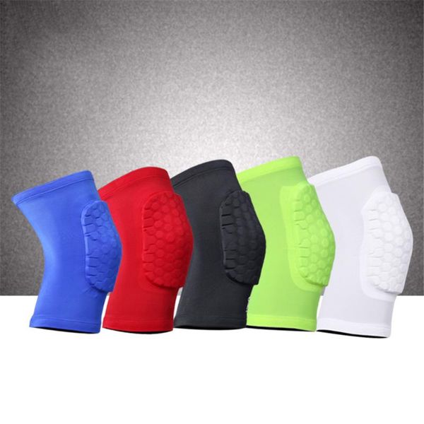 

elbow & knee pads sports basketball men honeycomb style protector fitness anti-collision protectors, Black;gray