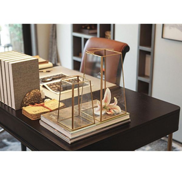

other home decor creative household supplies european style storm lantern decoration retro taper geometry metal glass cover artware furnishi