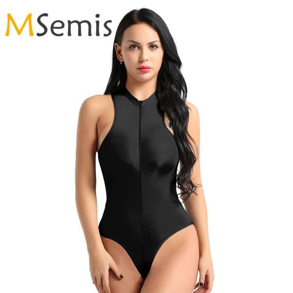 

one-piece suits women's swimsuits see through lingerie high cut sheer swimwear zippered crotch thong leotard bodysuit transparents swim
