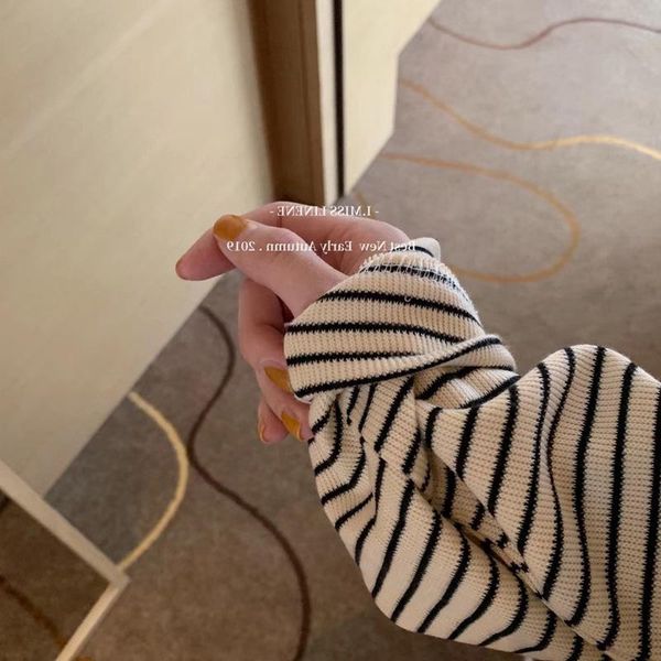 

women's hoodies & sweatshirts fall 2021 round neck pullover striped r women womens clothing, Black