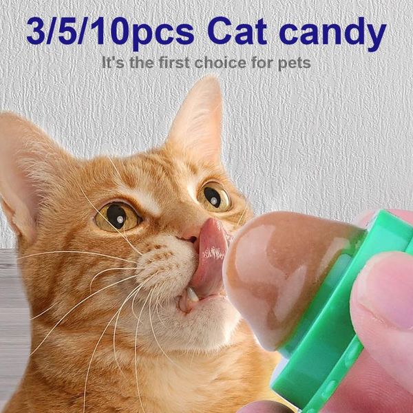 

small animal supplies 3-10pc cat healthy candy licking energy ball kittens toy keep toys interative pet products