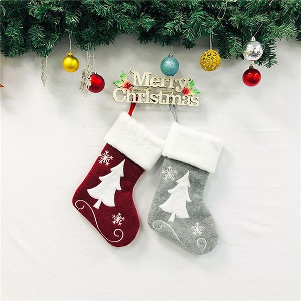 

christmas decorations 2021 tree hanging sock gift bag moose embroidered stockings gifts