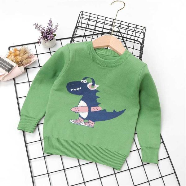 

spring autumn sweaters for boys lovely cartoon dinosaur knitwear long sleeve warm children clothing y1024, Blue
