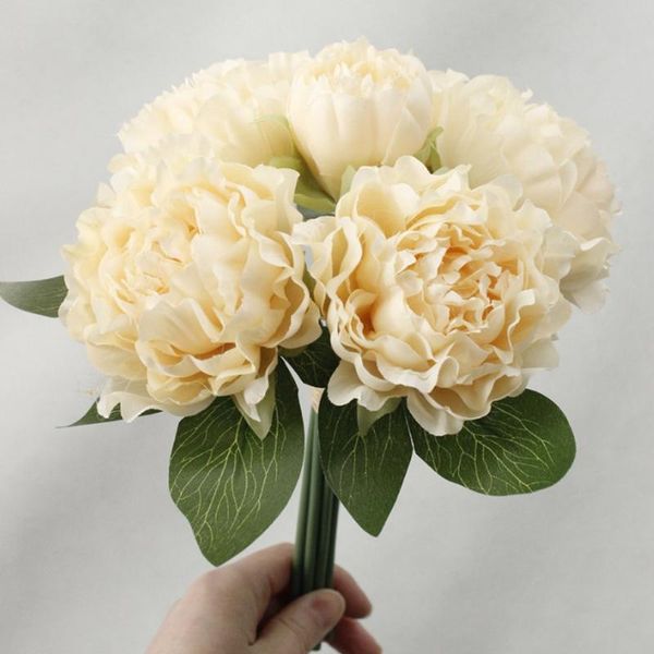 

artificial fake flowers imitation peony floral wedding bouquet vase home decoration ornament supplies decorative & wreaths