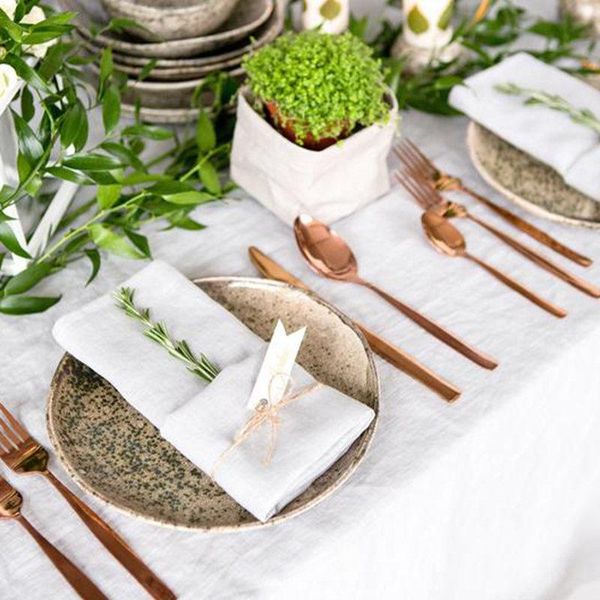 

table napkin 12 pcs white napkins cotton fabric dinner for wedding party