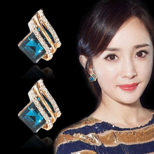 

temperament simple angel wings earrings flash rhinestone net red crystal