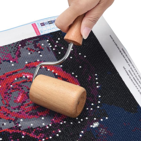 

wooden drum 5d diamond drawing solid wood pressing drill roller kit aa161