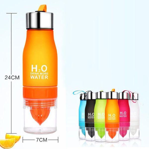 

650ml portable sports bottle plastic fruit infusion infuser drink outdoor juice lemon kettle water