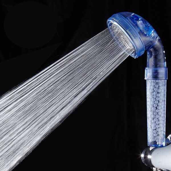 

bathroom shower heads blue anion spa water saving head filtration handheld nozzle filtered negative ion