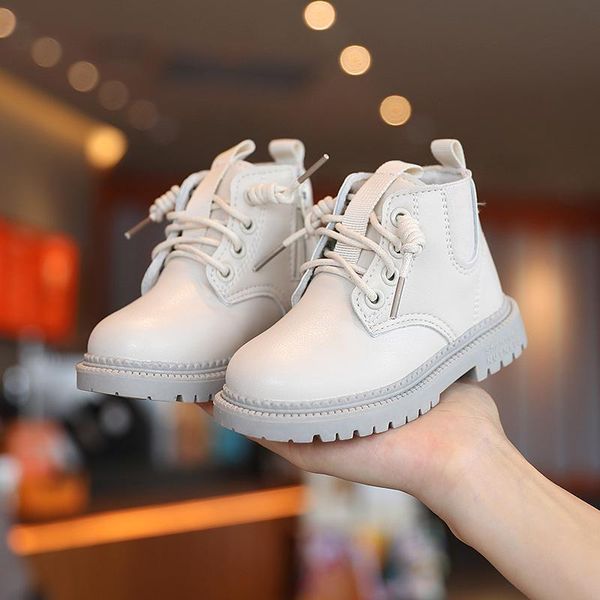

boots children' british style girls autumn and winter baby middle small children single boys short, Black;grey