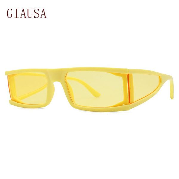 

sunglasses giausa european and american small frame fashion women's jelly colored yellow glasses, White;black