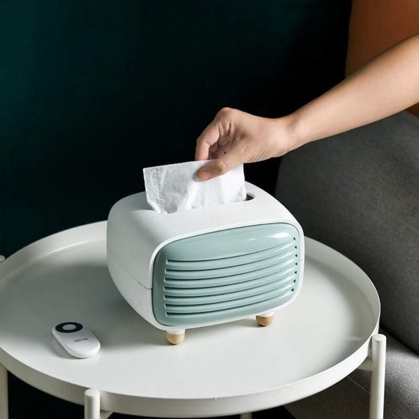 

tissue boxes & napkins creative radio box abs living room chic paper towel storage el restaurant home decoration supplies green+white