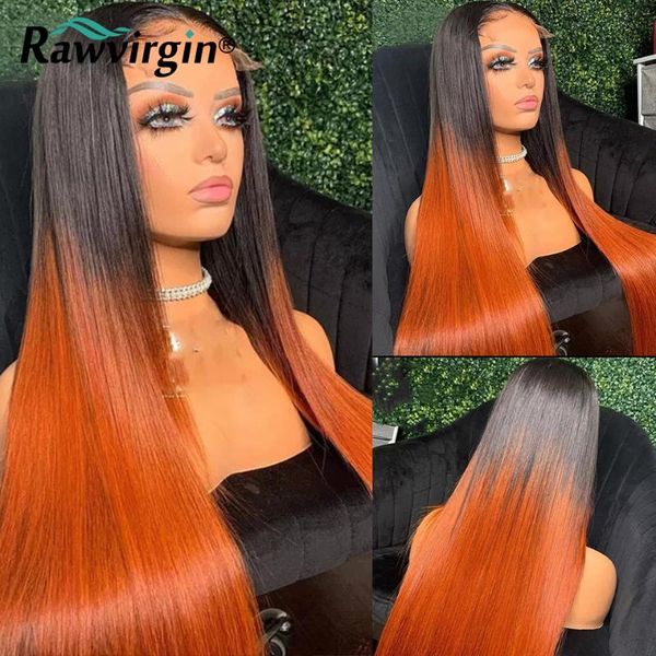

lace wigs 32inches 99j burgundy front human hair for women 13x4 frontal wig 1b ginger orange ombre straight, Black;brown