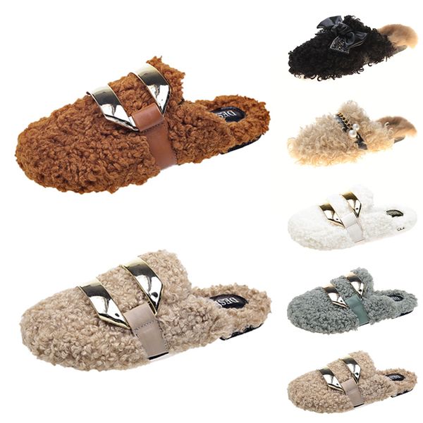

women designer slippers platform sandal shoes triple black growns grey pink womens casual indoor warm sneakers flat winter trainers walking