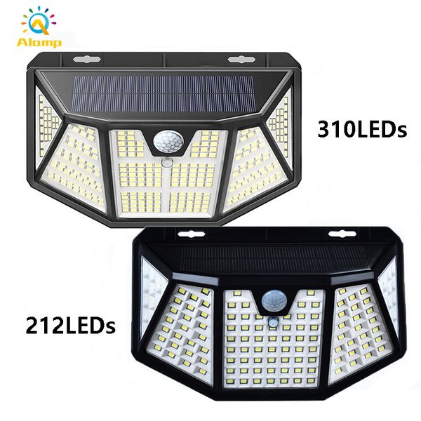 

2021 solar panel lamp 212 310 led 2000mah sensor sunny outdoor lights for garden courtyard wall lighting