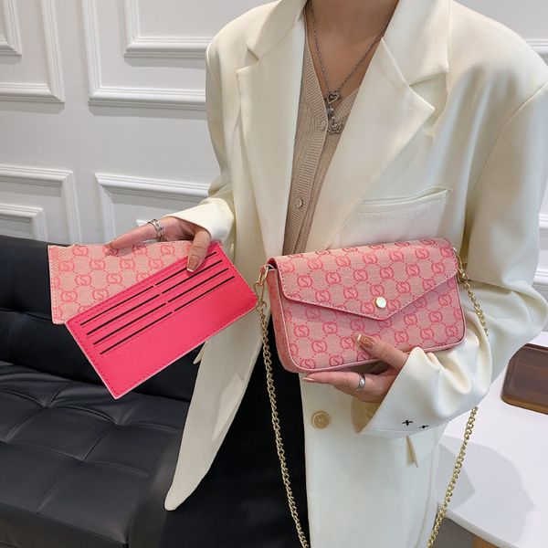 

luxury design classic texture designer l old flower three piece set fashion multifunctional bag women's bag canvas purses