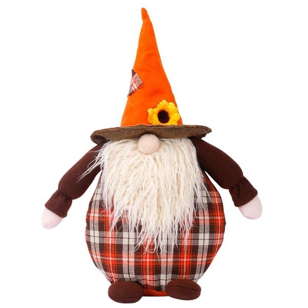

christmas decorations thanksgiving faceless doll hand-made orange brown dwarf ornament for living room kitchen farmhouse shelf decor