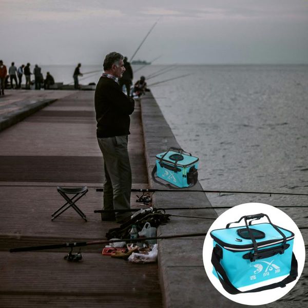 

buckets 1pc folding fishing bucket outdoor camping fish multipurpose water