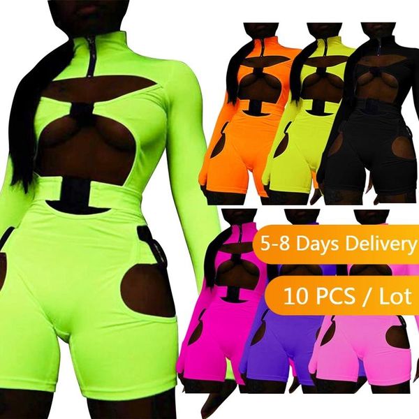 

women's jumpsuits & rompers clothes in wholesale bulk items clothing lots hollow out playsuits women sports overalls party buckle long, Black;white