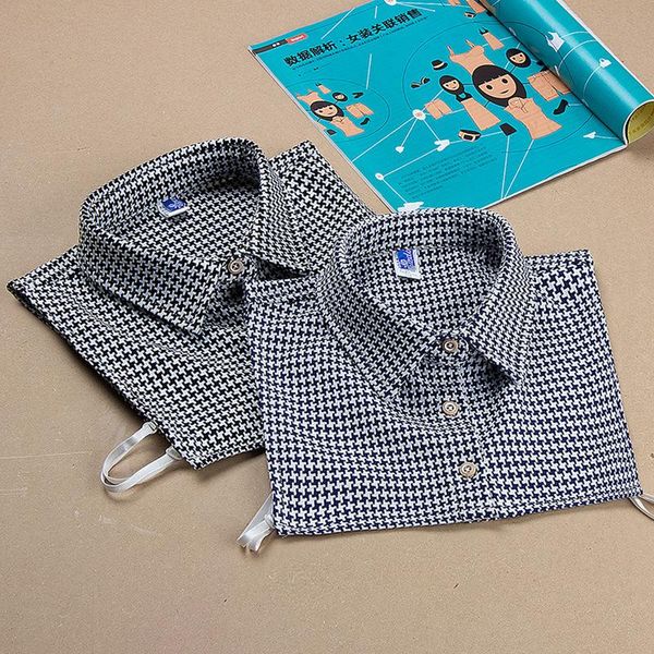

bow ties women fake collars for sweater half shirt false ladies button lapel choker necklace tie nep kraagie, Black;gray