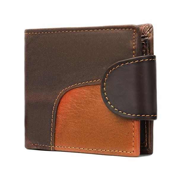 

men vintage purse coin pouch multi functional cards wallet designer mens leather bifold short wallets dropshipping, Red;black