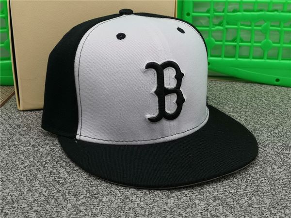 

sale camiseta nueva boston sox sombreros hombre bonita letra b gorras de bÃ©isbol adulto pico plana gorra ajustada hip hop hombres mujeres co, Black;white