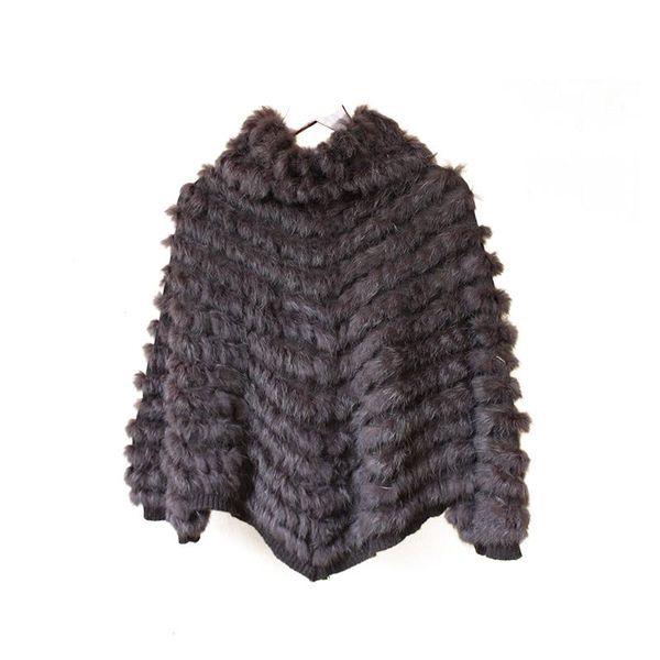 

scarves autumn winter women's real genuine knitted fur poncho wraps lady capes female stole vf5017, Blue;gray