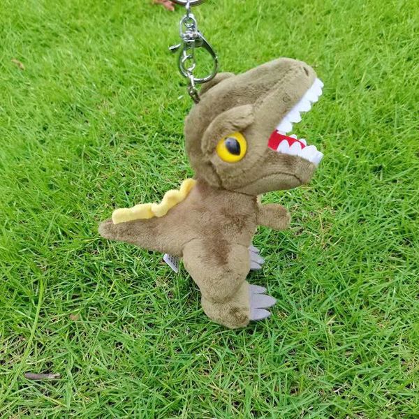 

keychains cute tyrannosaurus rex doll plush toy small pendant dinosaur keychain ragdoll 10cm, Silver