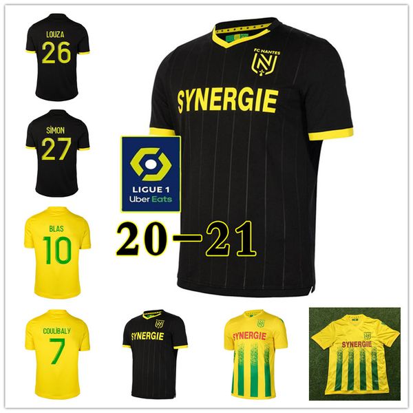

20/21 maillots fc nantes 8eme etoile soccer jerseys yellow 2000-01 champions 2021 re-edition blas bamba simon louza muani a toure football s, Black;yellow