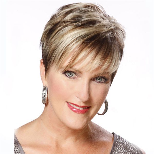 

short bob synthetic wig mix color perruques de cheveux humains simulation human remy hair wigs wig-098, Black