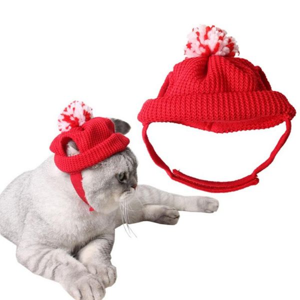 

cat costumes pet dog hat wool knitted christmas product puppy caps