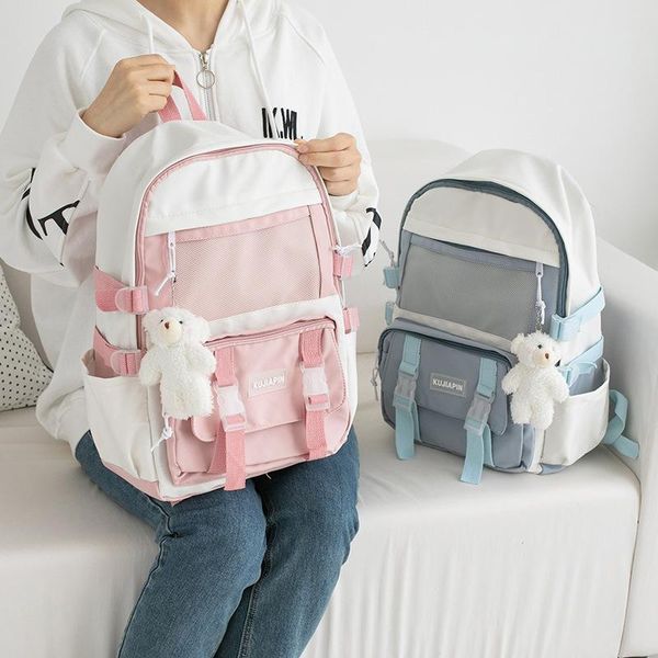 

school bags japanese-style ins backpack for girls student schoolbag nylon large-capacity college shopping casual
