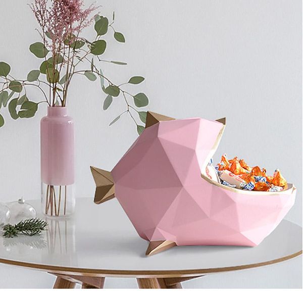 

storage bottles & jars resin abstract geometric small fish box ornaments home decoration living room key remote control food tray gift
