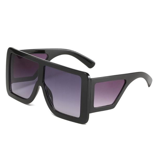 

sunglasses fashion big square frame women men personality trend modern wide legs sun glasses punk eyewear uv400, White;black
