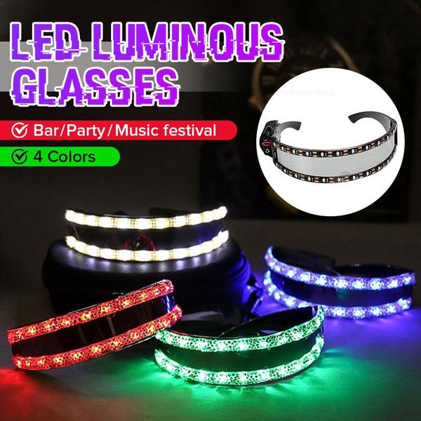 

party decoration 4 lights led luminous glasses night vision christmas dance bar music festival laser glow supplies