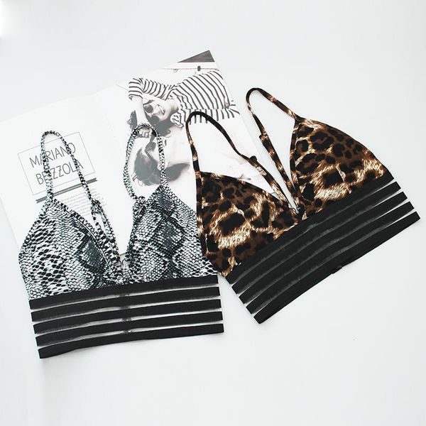 

yoga outfit ladies push up fitness bra for women snake print seamless underwear gym backless top