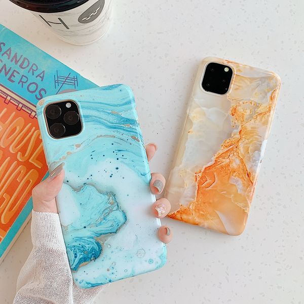 

simple personality wind bright marble mobile phone cases for iphone 12 11 pro promax x xs xsmax 8 plus