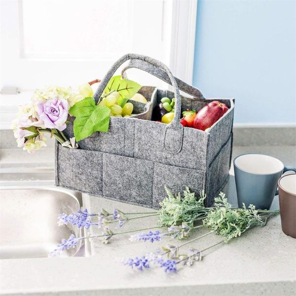 

storage bags 1pc baby diaper caddy organizer bag portable felt cloth nursery bin car toy table basket home organization