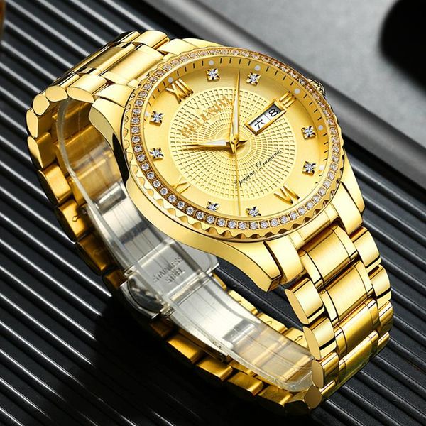 

wristwatches belushi mens watches silver&gold clock diamond full steel strap analog quartz hour fashion males wrist, Slivery;brown