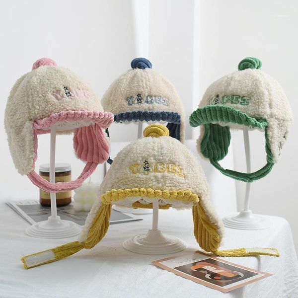 

caps & hats children baby girls wool warm headdress kids infant autumn winter windproof cute toddler boys ear fashion1, Yellow