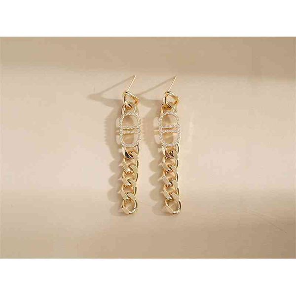 

70% off outlet online letter chain 2021 new fashion tassel design earrings, Silver
